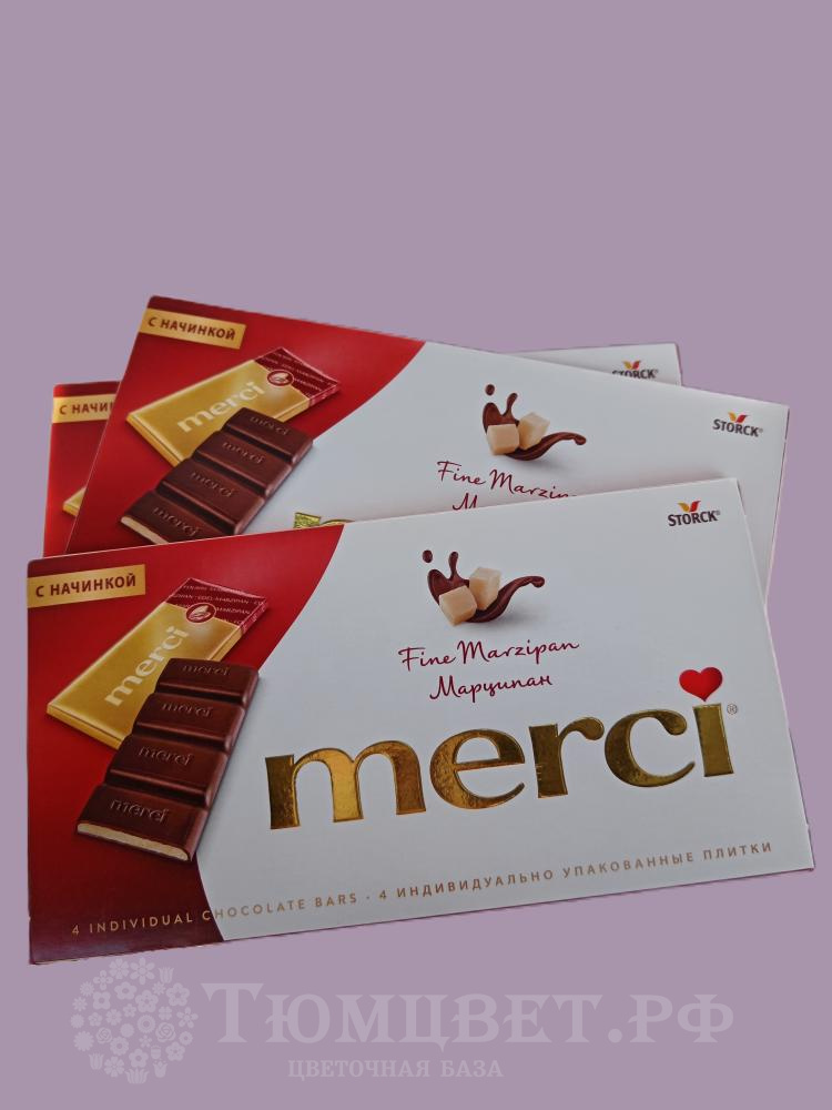MERCI темный шоколад с начинкой из марципана 112 гр