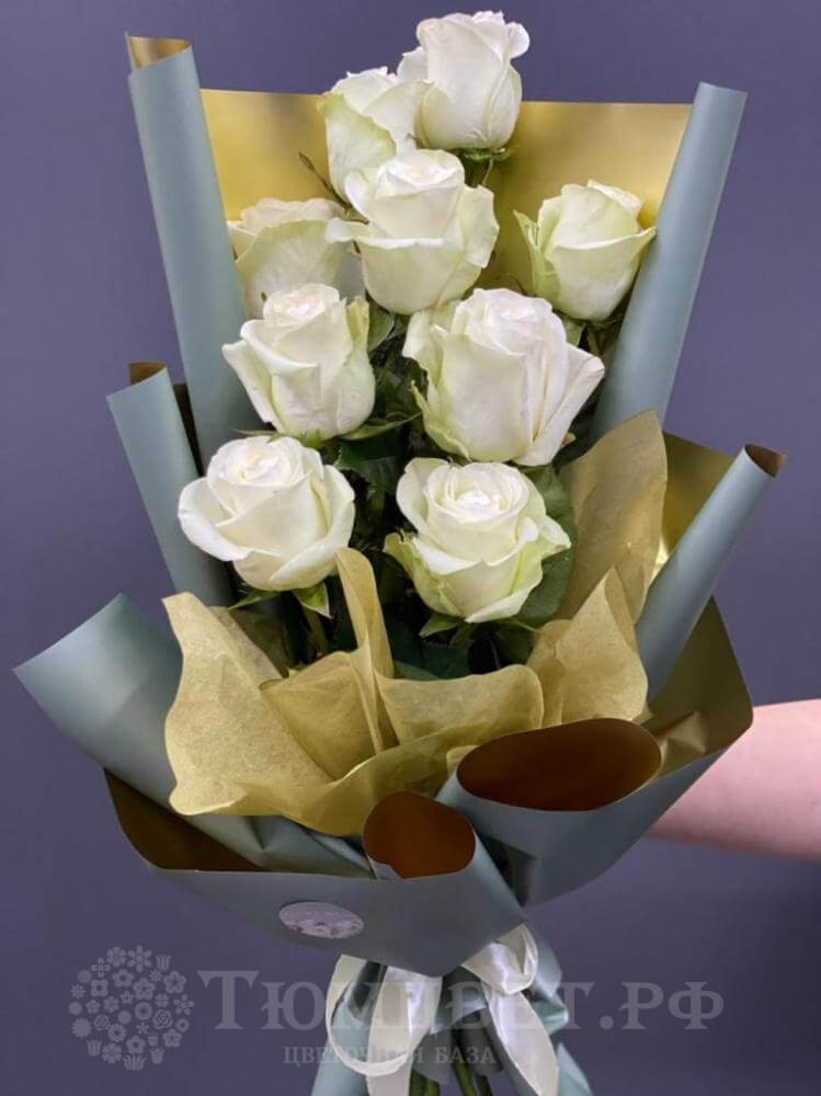 Букет из белых роз "Виолетта 2"