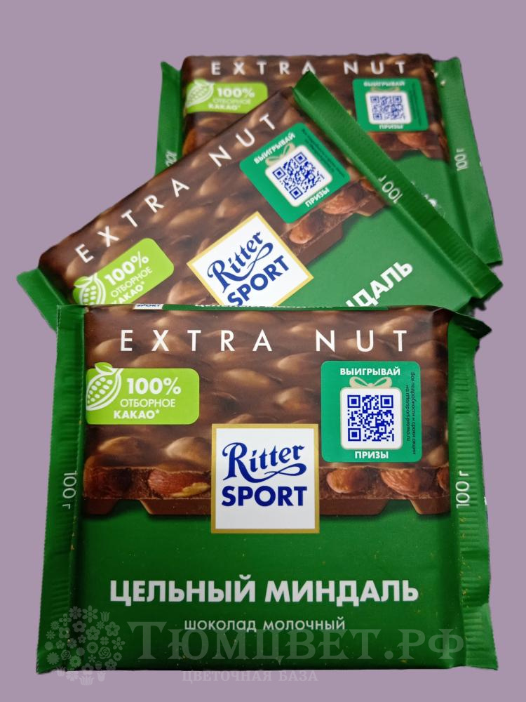 Ritter sport Цельный Миндаль Молочный шоколад 100 гр